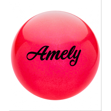 Мяч для художественной гимнастики Amely AGB-102, 19 см, с блестками