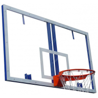 Щит баскетбольный игровой Atlet 180х105см. из закаленного стекла 10 мм.на металлической раме