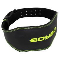 Пояс тяжелоатлетический BoyBo "Premium"  BBW650, кожа, чёрно-зелёный