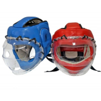 Шлем для единоборств с прозрачной маской КРИСТАЛЛ-4 иск. кожа Ш32ИВ