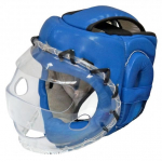 Шлем для единоборств с прозрачной маской Рэй-Спорт КРИСТАЛЛ-4 иск.кожа и иск.замша